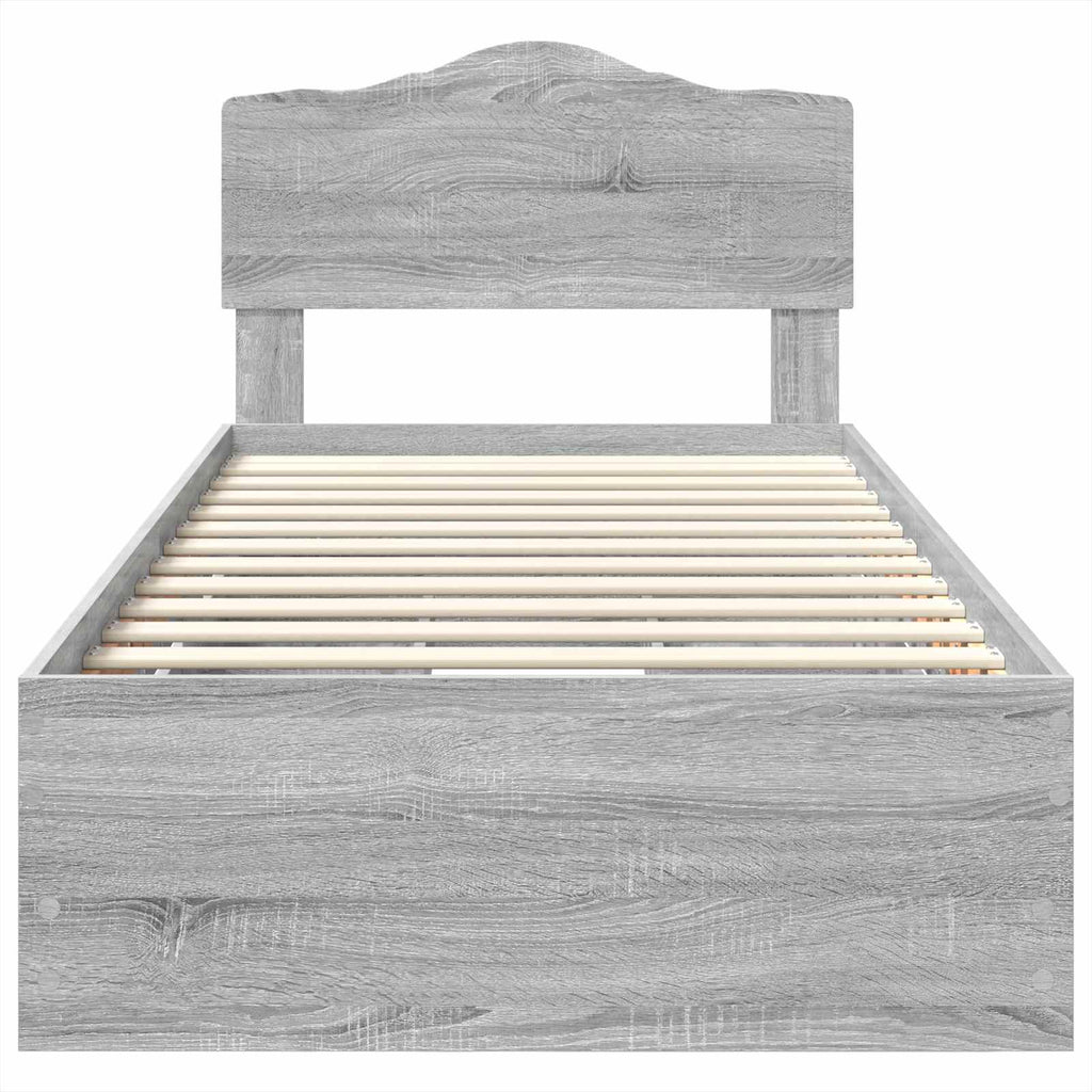 Bettrahmen Graues Sonoma 100 x 200 cm Ingenieurs Holz