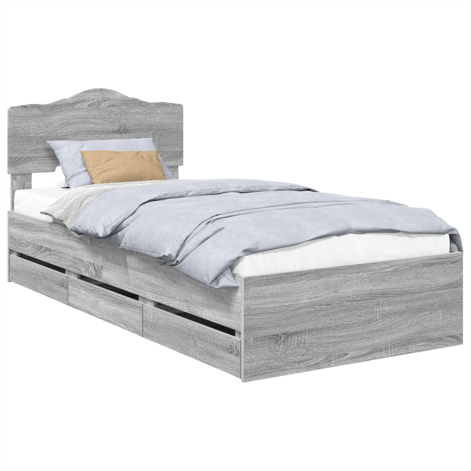 Bettrahmen Graues Sonoma 90 x 190 cm Ingenieurs Holz