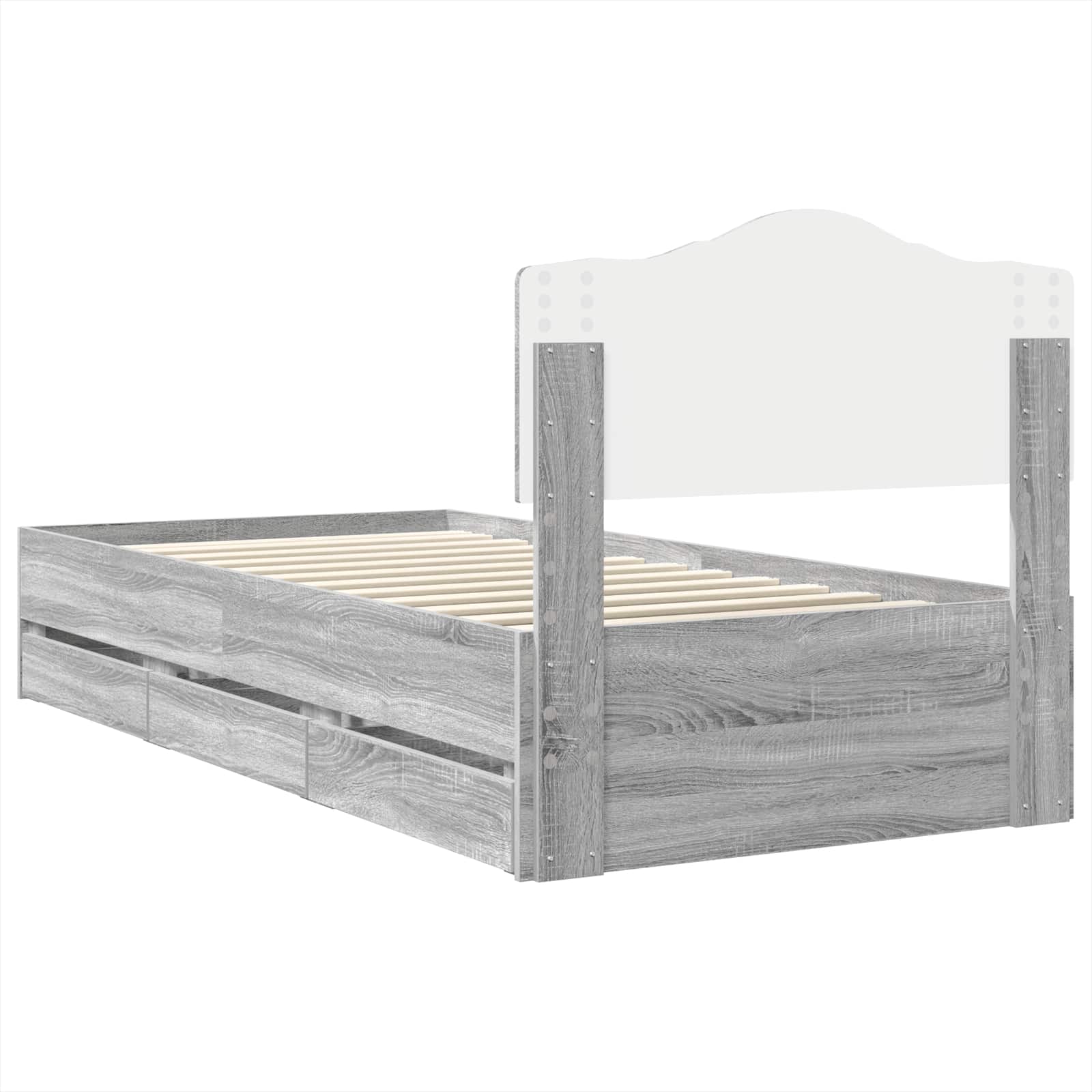 Bettrahmen Graues Sonoma 90 x 190 cm Ingenieurs Holz