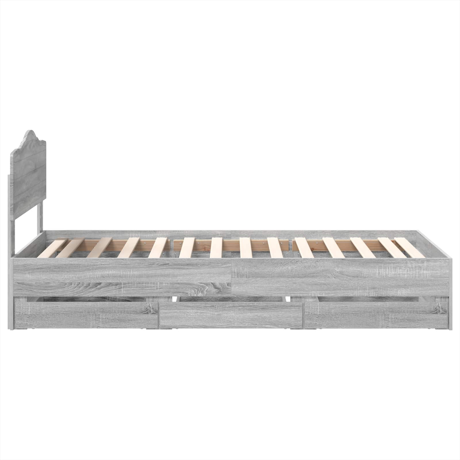 Bettrahmen Graues Sonoma 75 x 190 cm Ingenieurs Holz