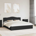 Aufbewahrungsbett Schwarz 200 x 200 cm Holzwerkstoff