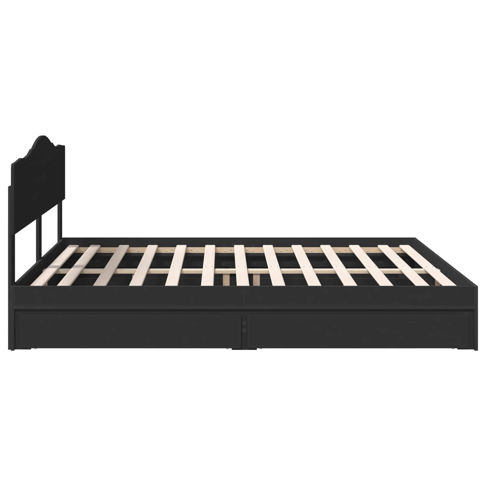 Aufbewahrungsbett Schwarz 200 x 200 cm Holzwerkstoff