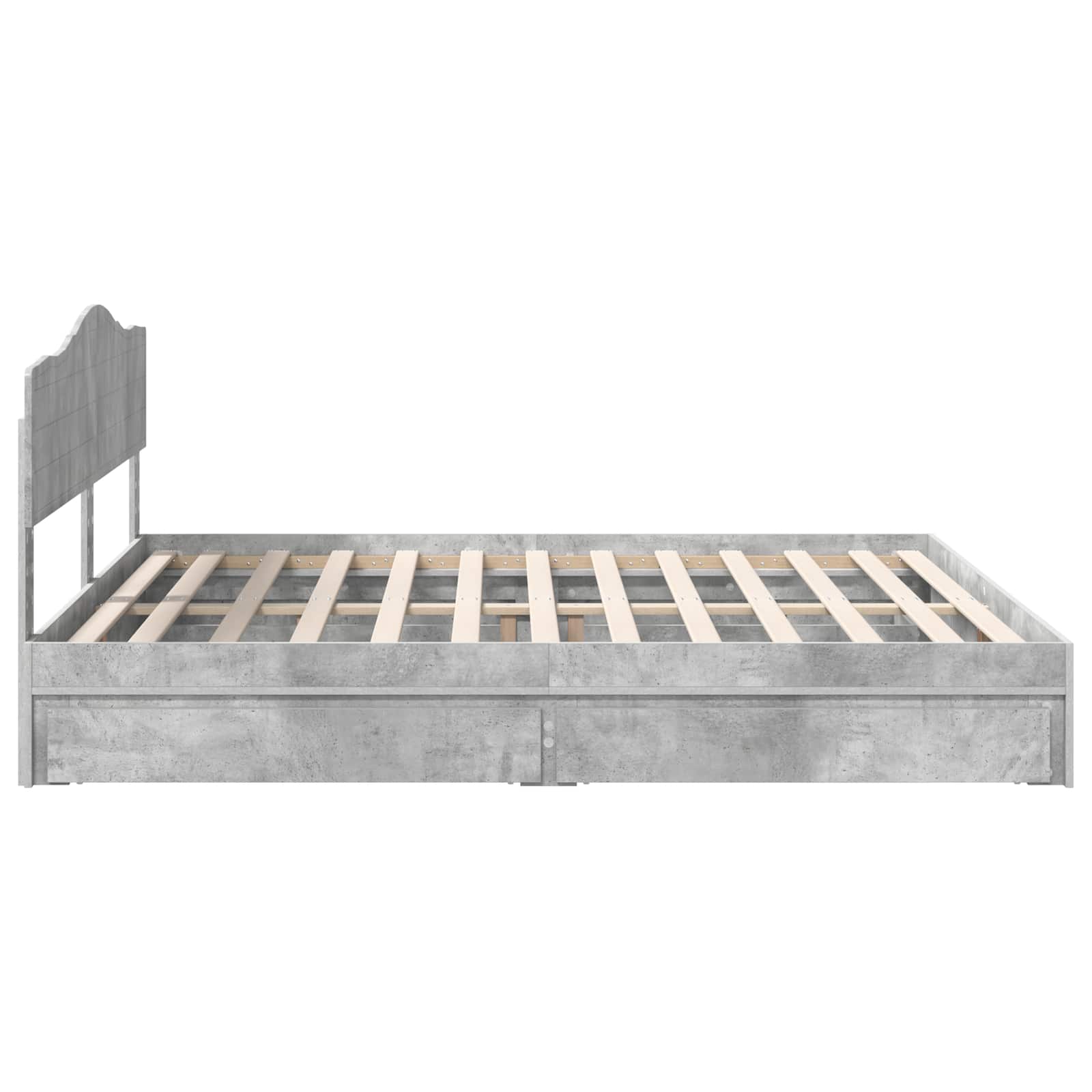 Aufbewahrungsbett Beton Grau 200 x 200 cm Holzwerkstoff