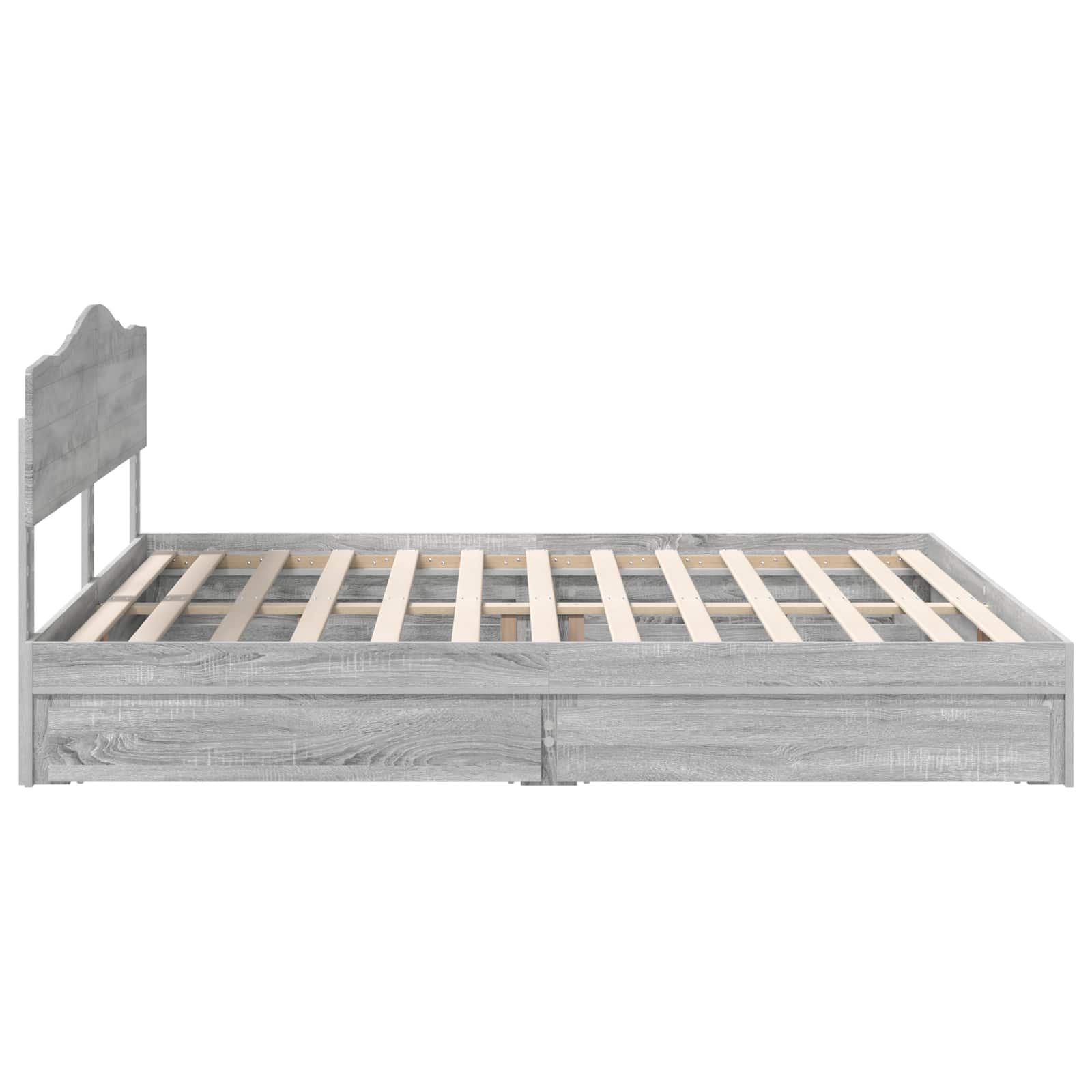 Aufbewahrungsbett Graues Sonoma 200 x 200 cm Holzwerkstoff