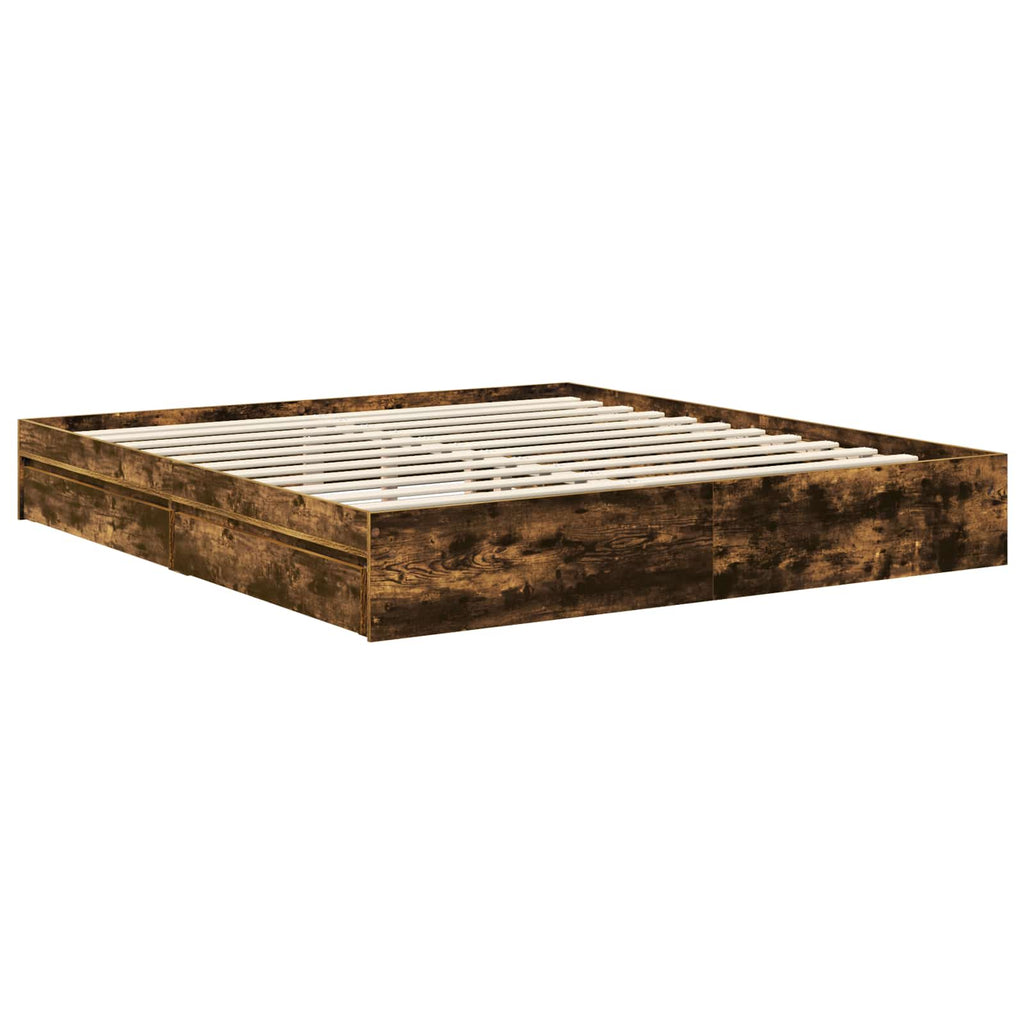 Aufbewahrungsbett Geräucherte Eiche 180 x 200 cm Holzwerkstoff