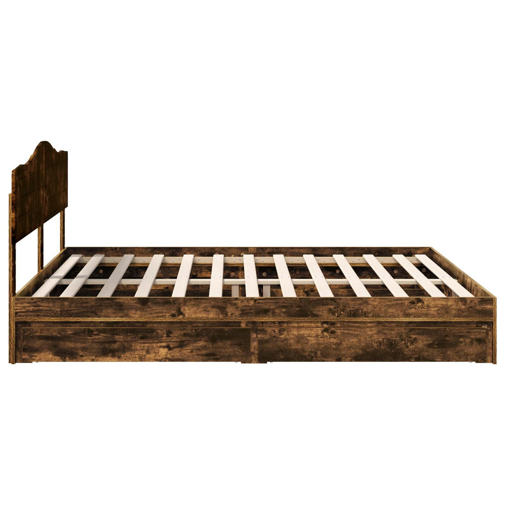 Aufbewahrungsbett Geräucherte Eiche 180 x 200 cm Holzwerkstoff