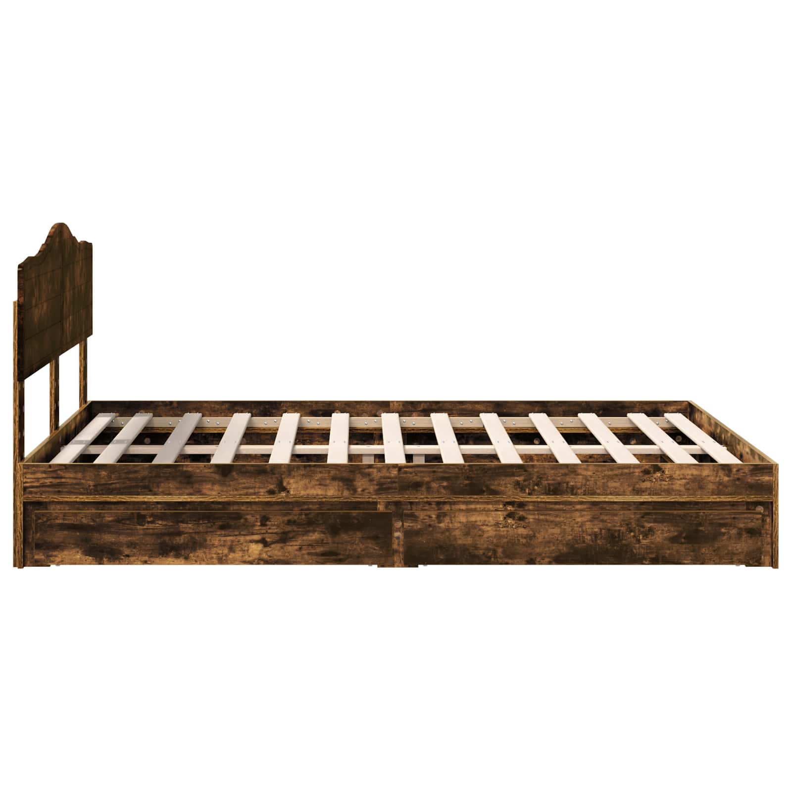 Aufbewahrungsbett Geräucherte Eiche 160 x 200 cm Holzwerkstoff