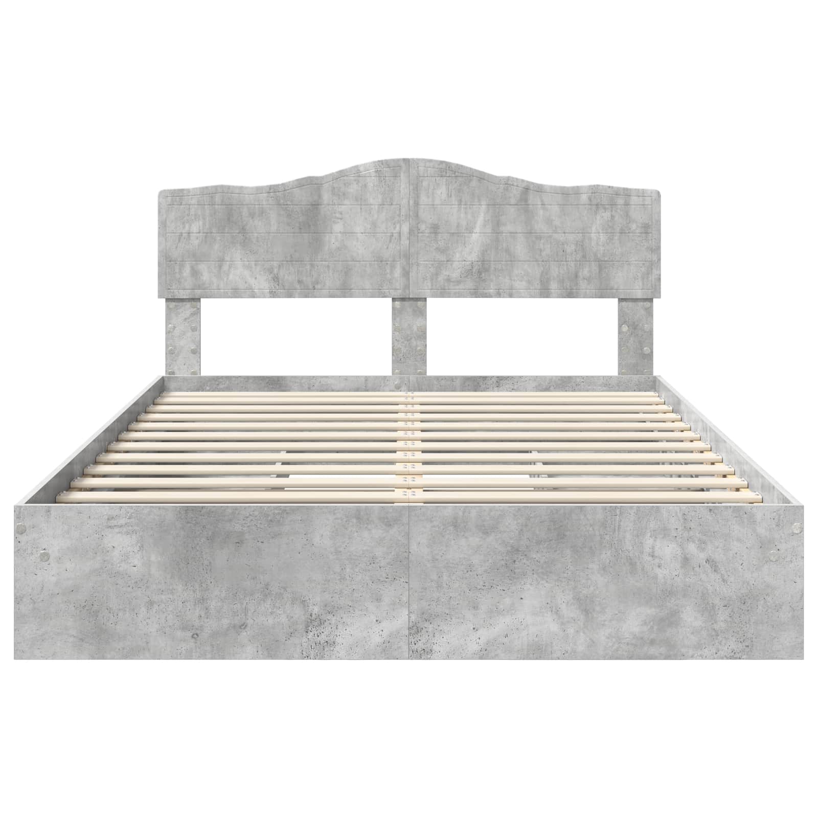 Aufbewahrungsbett Beton Grau 150 x 200 cm Holzwerkstoff