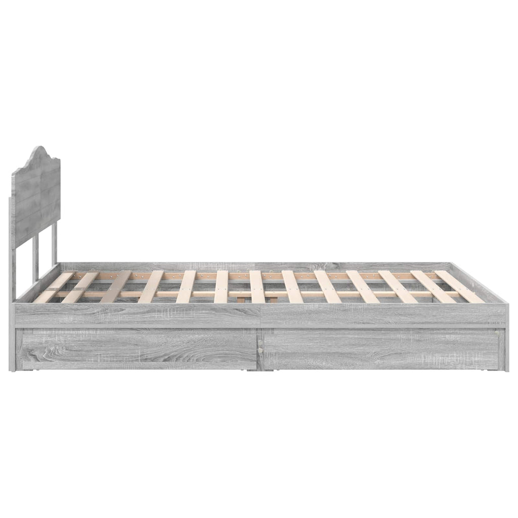 Aufbewahrungsbett Graues Sonoma 150 x 200 cm Holzwerkstoff