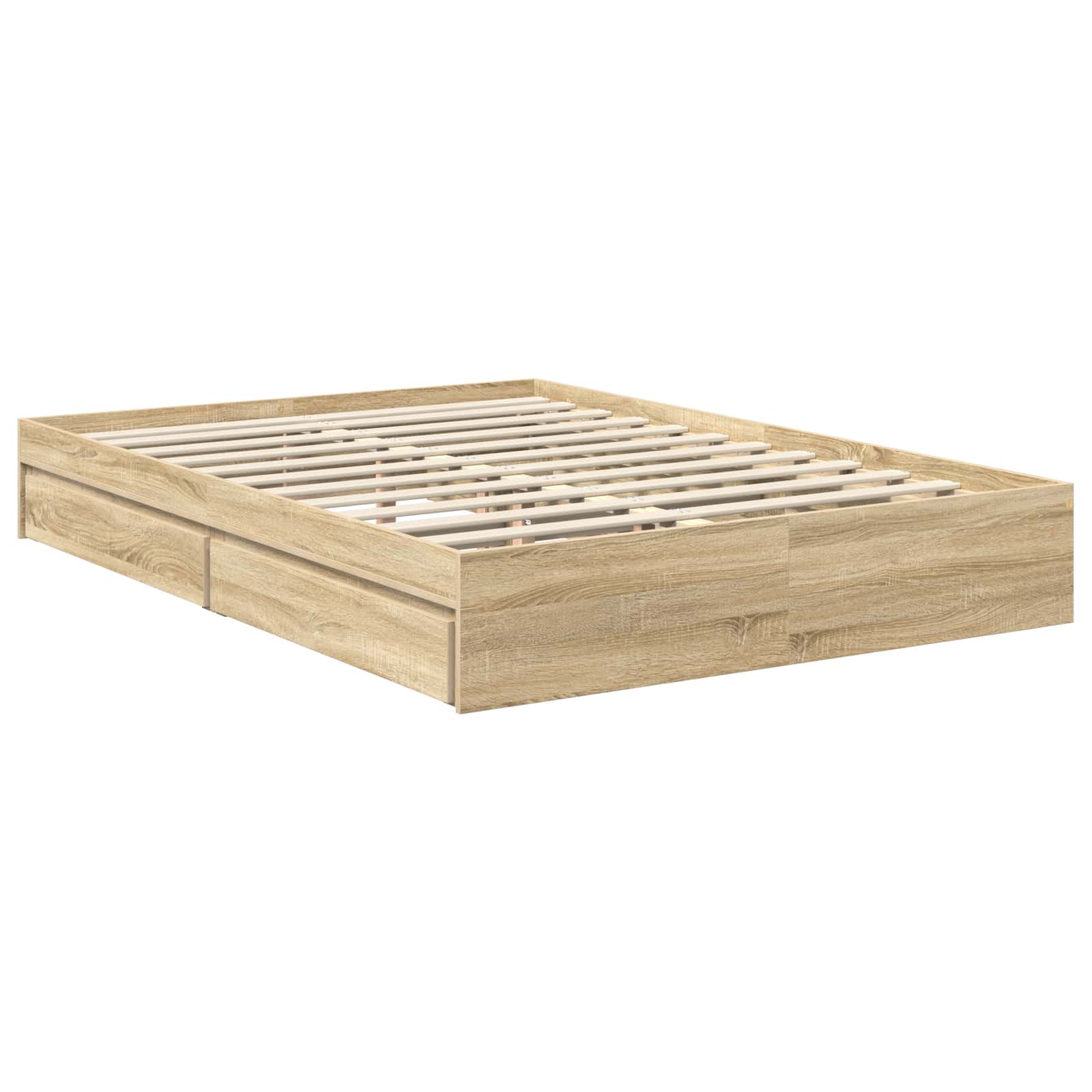 Aufbewahrungsbett Sonoma-Eiche 140 x 190 cm Holzwerkstoff