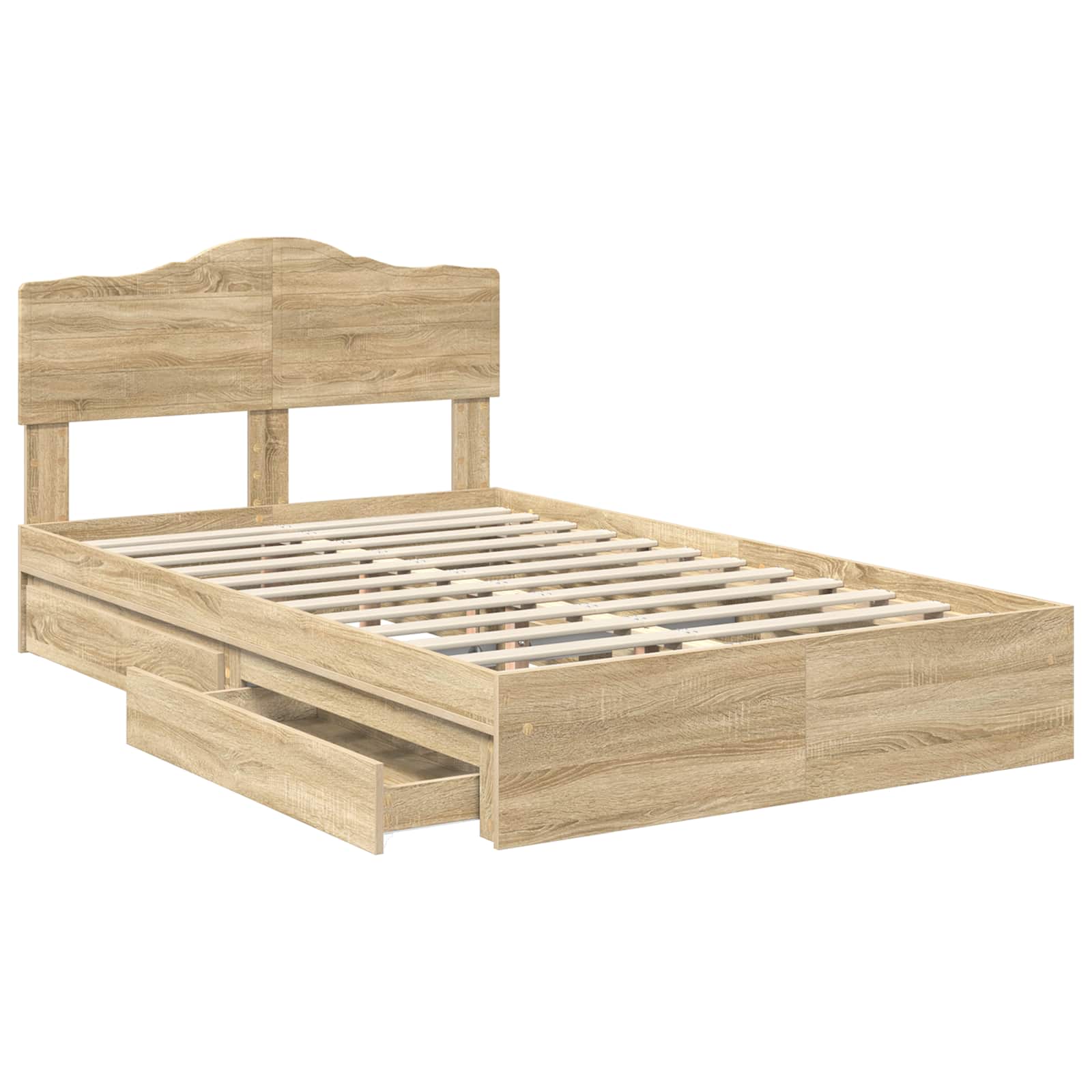 Aufbewahrungsbett Sonoma-Eiche 135 x 190 cm Holzwerkstoff