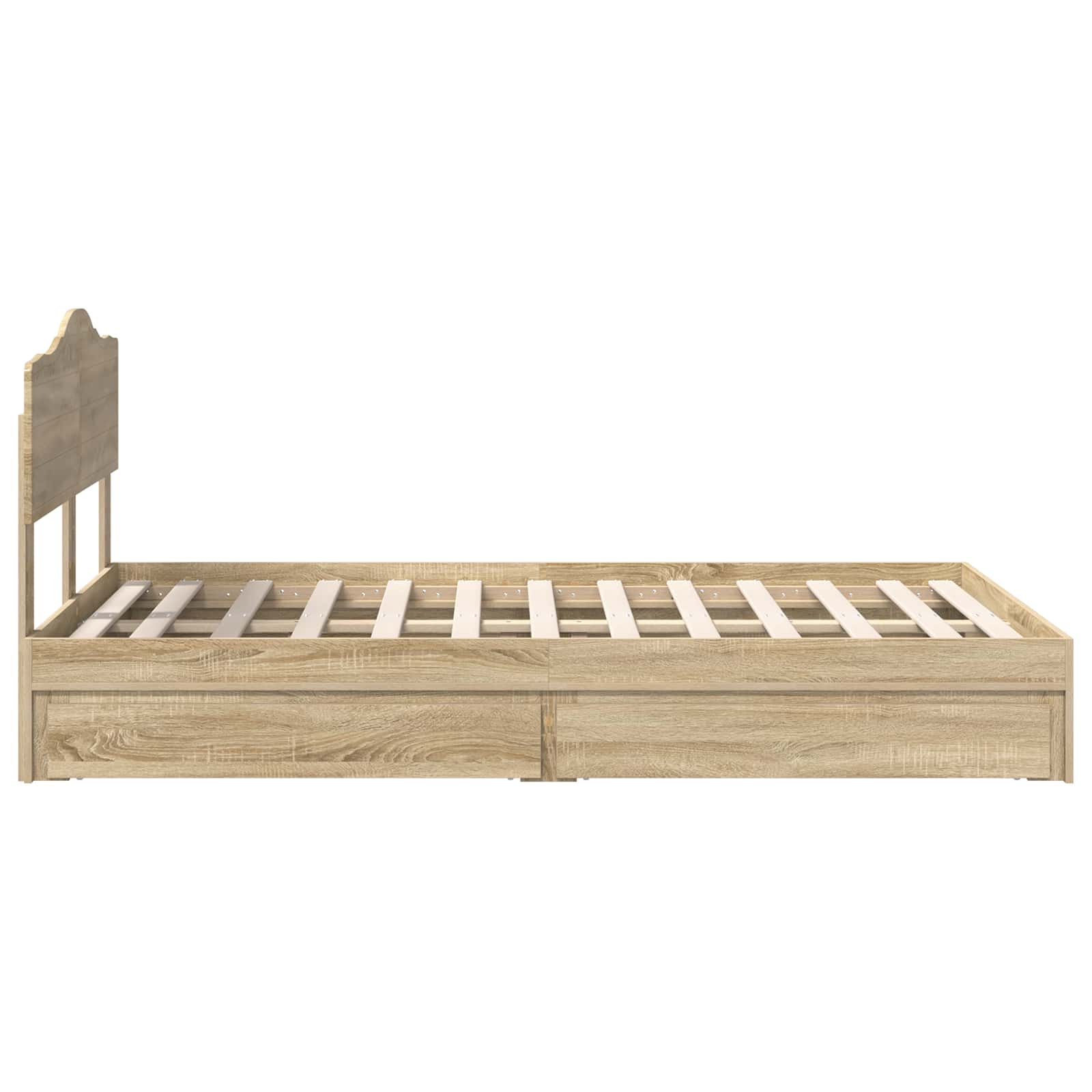 Aufbewahrungsbett Sonoma-Eiche 135 x 190 cm Holzwerkstoff