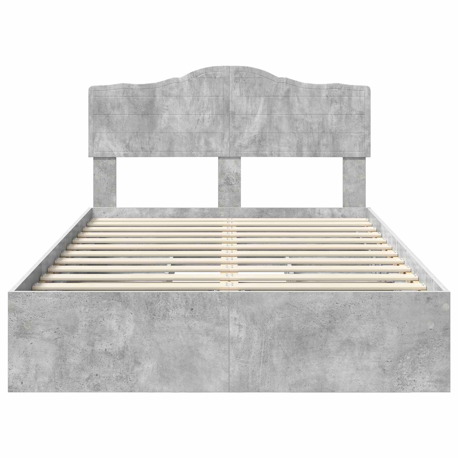 Aufbewahrungsbett Beton Grau 135 x 190 cm Holzwerkstoff