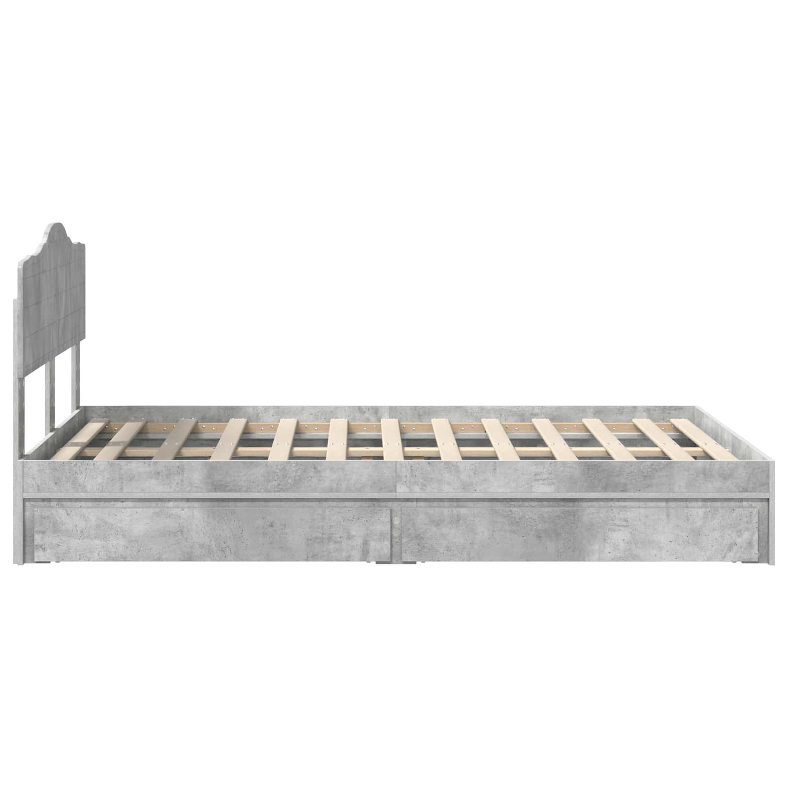 Aufbewahrungsbett Beton Grau 135 x 190 cm Holzwerkstoff