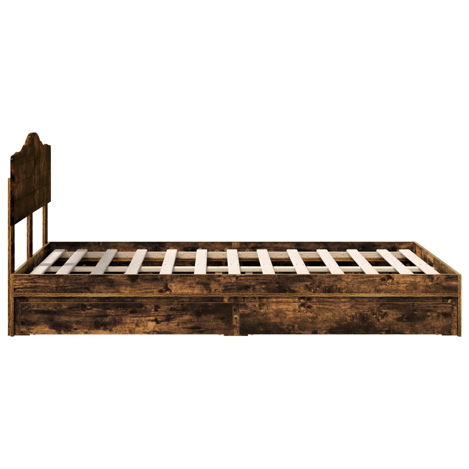 Aufbewahrungsbett Geräucherte Eiche 135 x 190 cm Holzwerkstoff