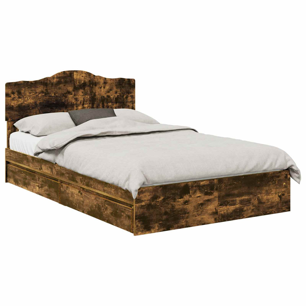 Aufbewahrungsbett Geräucherte Eiche 120 x 200 cm Holzwerkstoff
