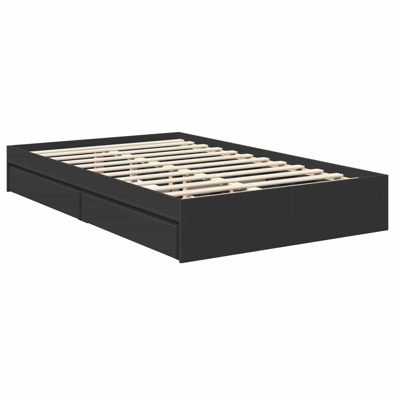 Aufbewahrungsbett Schwarz 120 x 190 cm Holzwerkstoff
