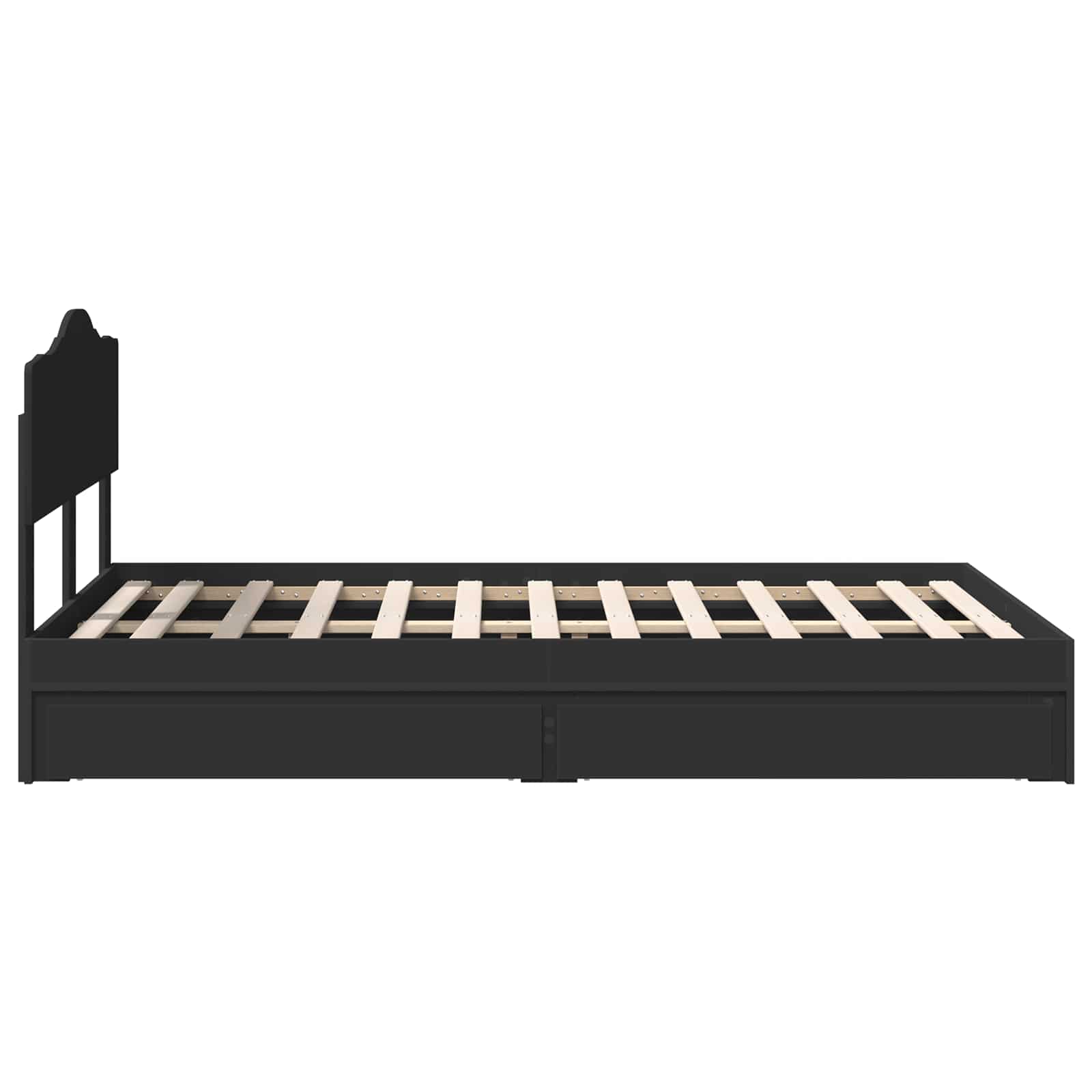 Aufbewahrungsbett Schwarz 120 x 190 cm Holzwerkstoff