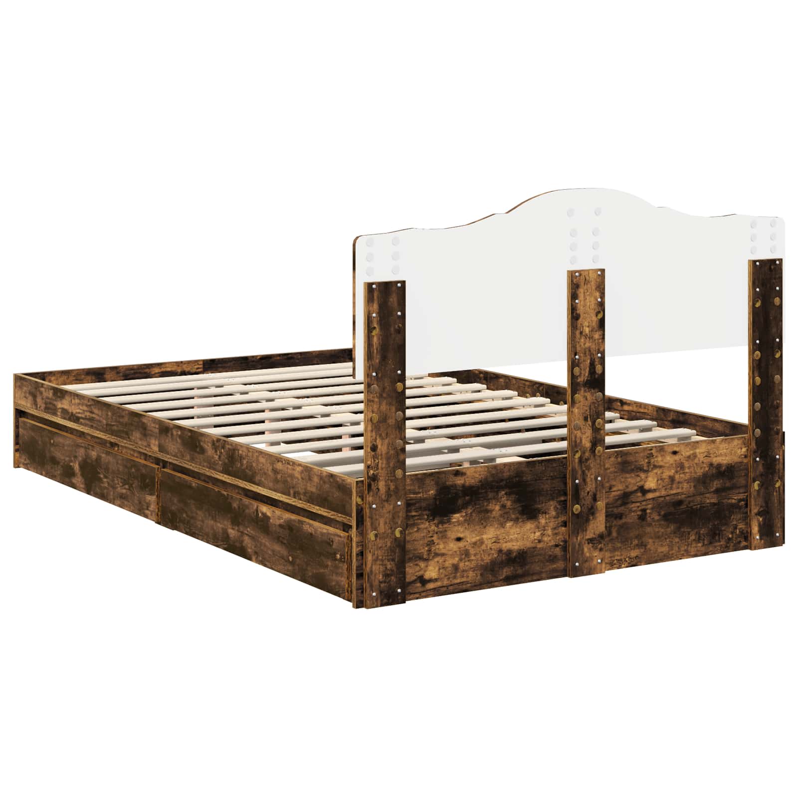 Aufbewahrungsbett Geräucherte Eiche 120 x 190 cm Holzwerkstoff