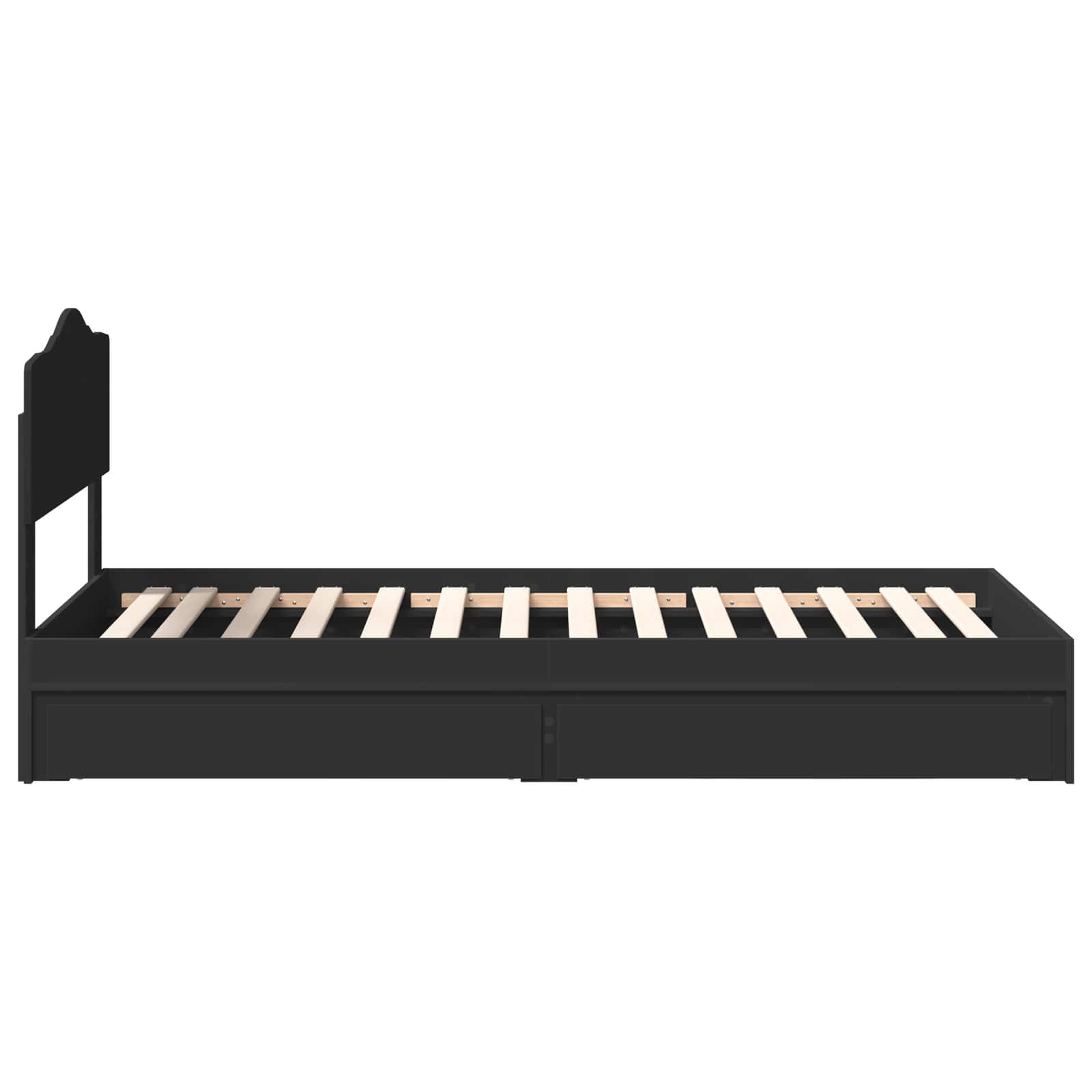 Aufbewahrungsbett Schwarz 100 x 200 cm Holzwerkstoff