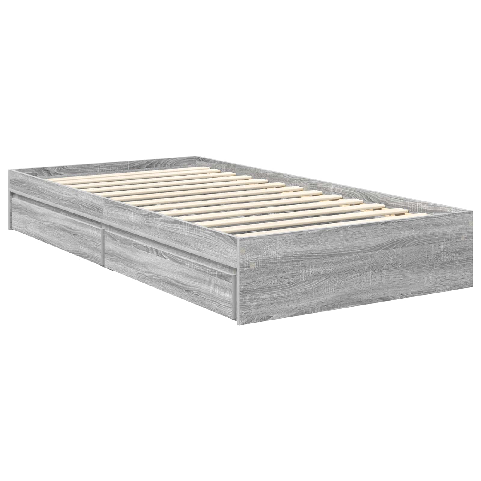Aufbewahrungsbett Graues Sonoma 100 x 200 cm Holzwerkstoff