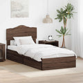 Aufbewahrungsbett Braun Eichen-Optik 100 x 200 cm Holzwerkstoff