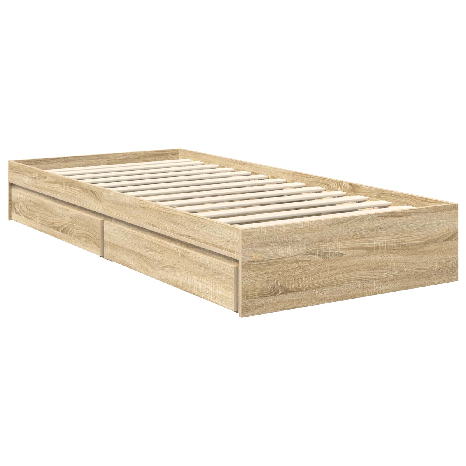 Aufbewahrungsbett Sonoma-Eiche 90 x 190 cm Holzwerkstoff