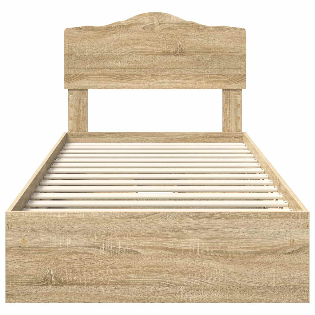 Aufbewahrungsbett Sonoma-Eiche 90 x 190 cm Holzwerkstoff