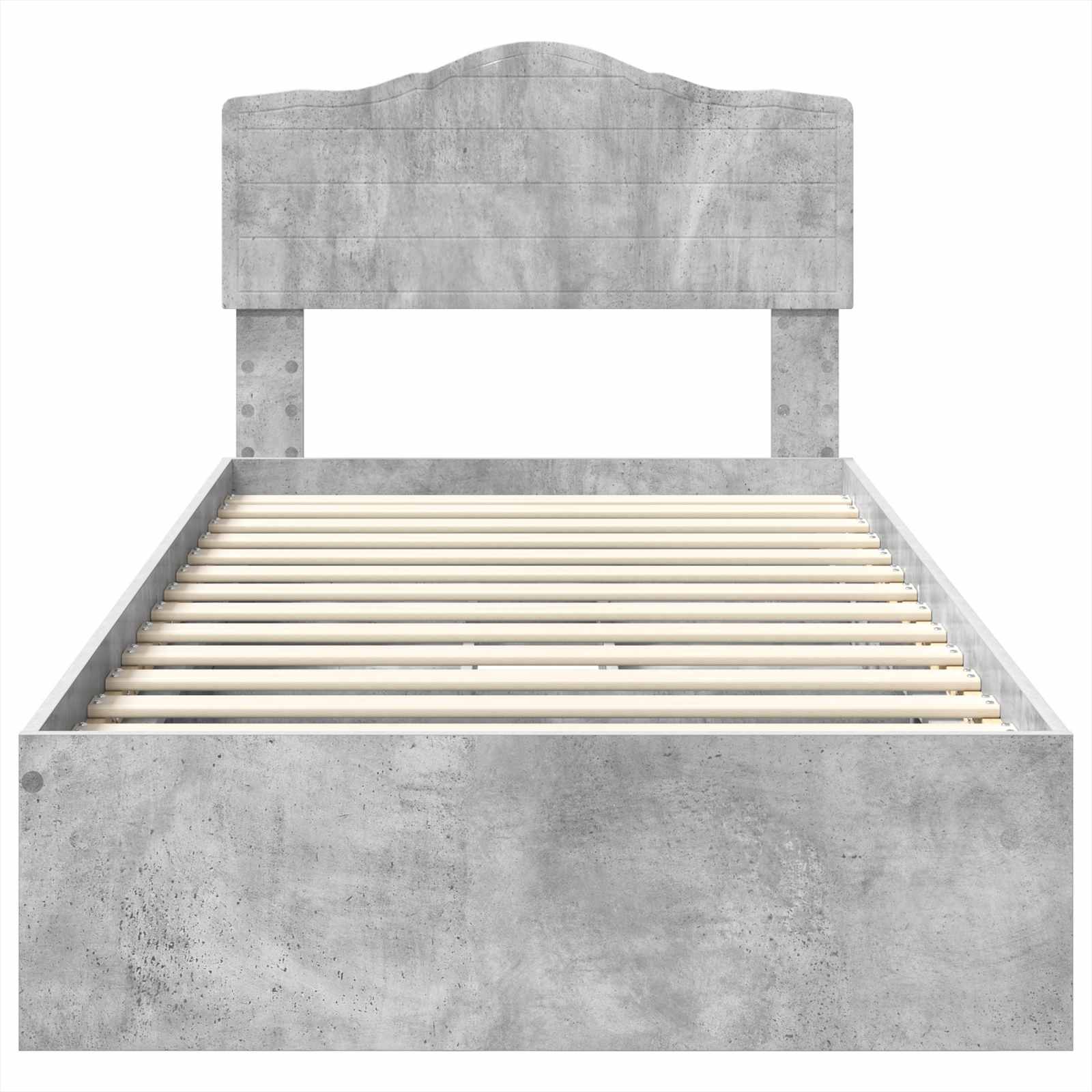 Aufbewahrungsbett Beton Grau 90 x 190 cm Holzwerkstoff
