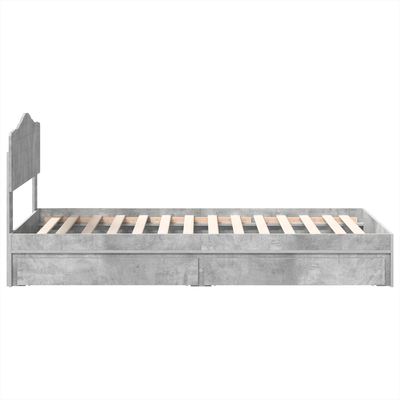 Aufbewahrungsbett Beton Grau 90 x 190 cm Holzwerkstoff
