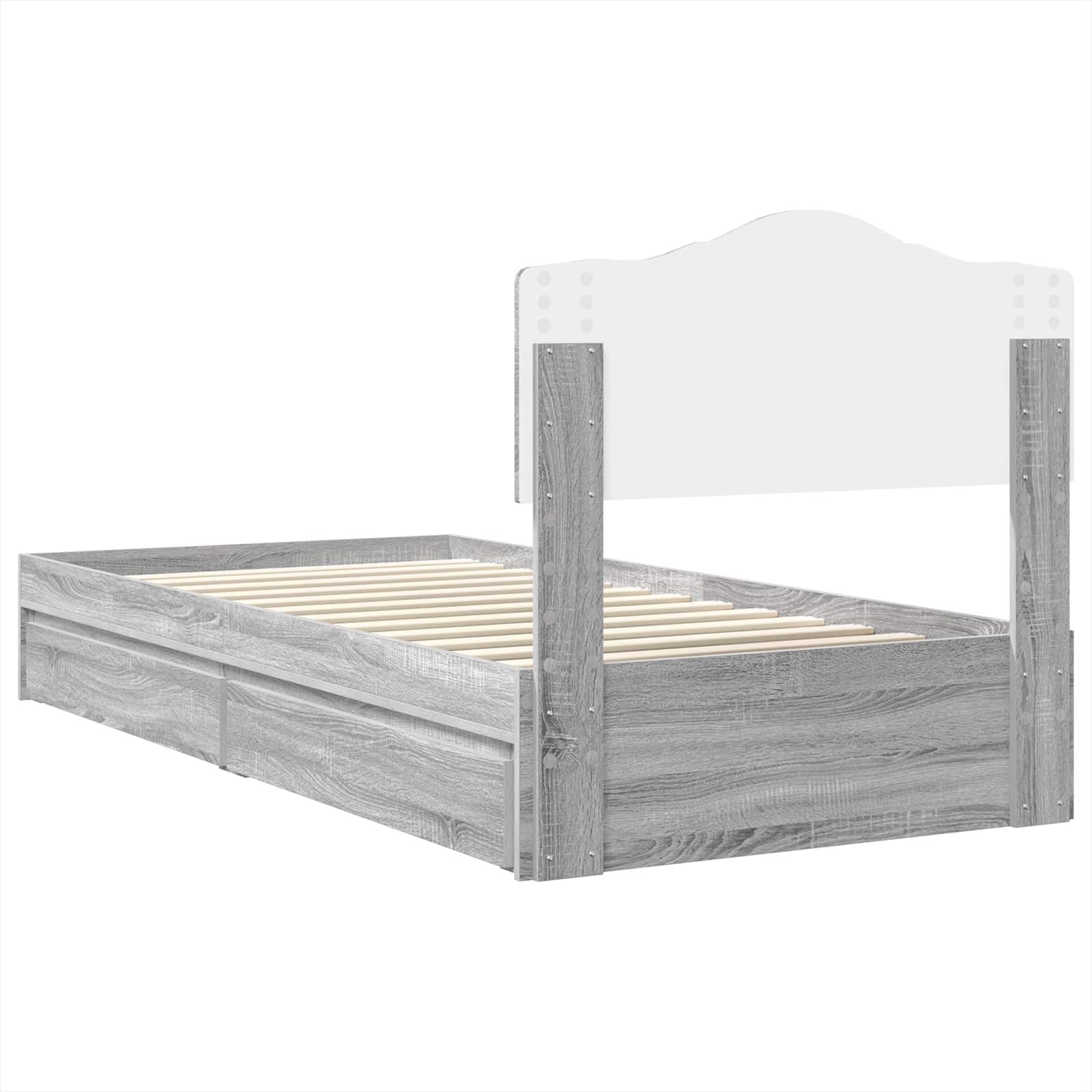 Aufbewahrungsbett Graues Sonoma 90 x 190 cm Holzwerkstoff