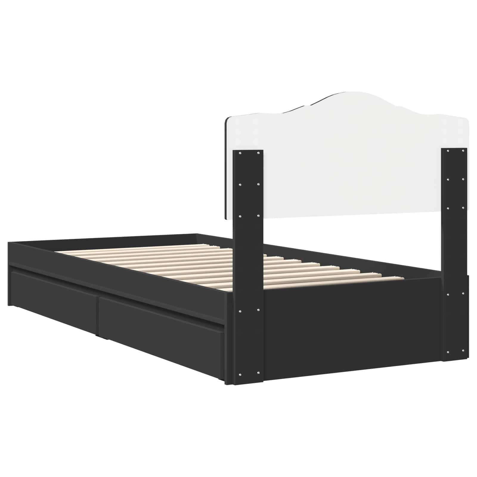 Aufbewahrungsbett Schwarz 70 x 190 cm Holzwerkstoff