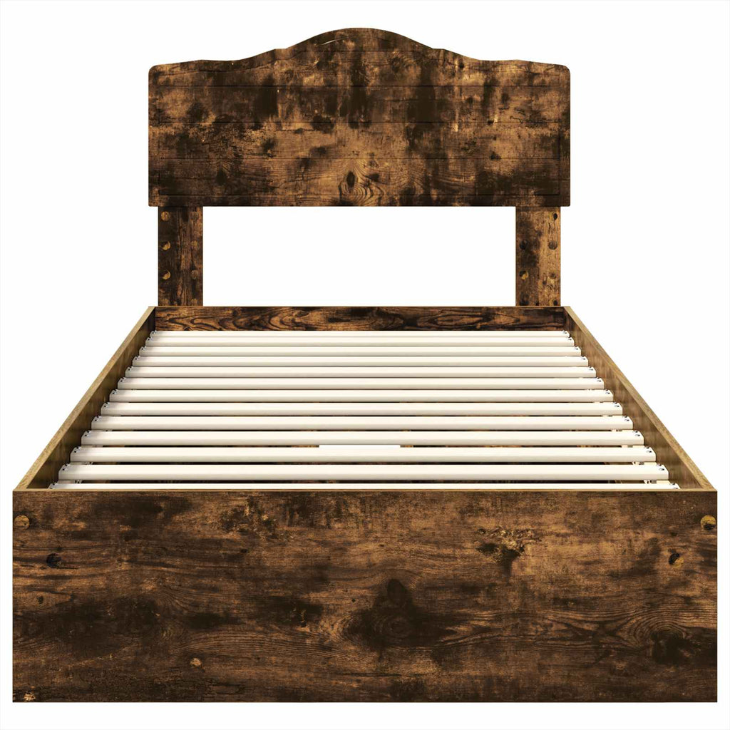 Aufbewahrungsbett Geräucherte Eiche 70 x 190 cm Holzwerkstoff