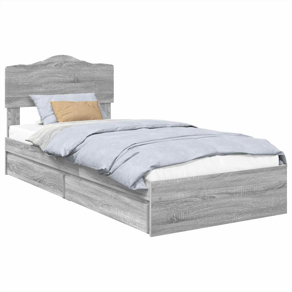 Aufbewahrungsbett Graues Sonoma 70 x 190 cm Holzwerkstoff
