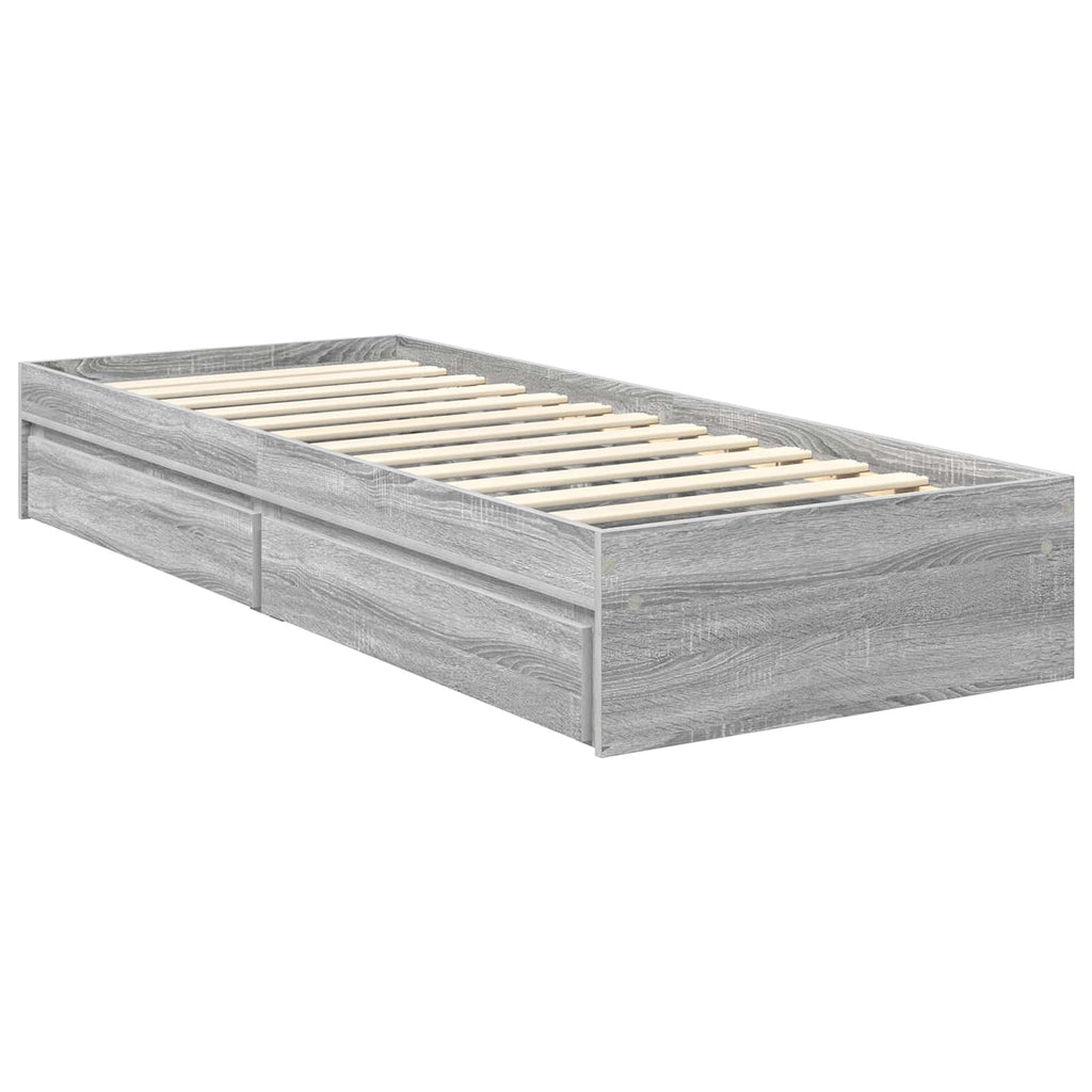 Aufbewahrungsbett Graues Sonoma 70 x 190 cm Holzwerkstoff