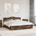 Bettrahmen Geräucherte Eiche 200 x 200 cm Holzwerkstoff
