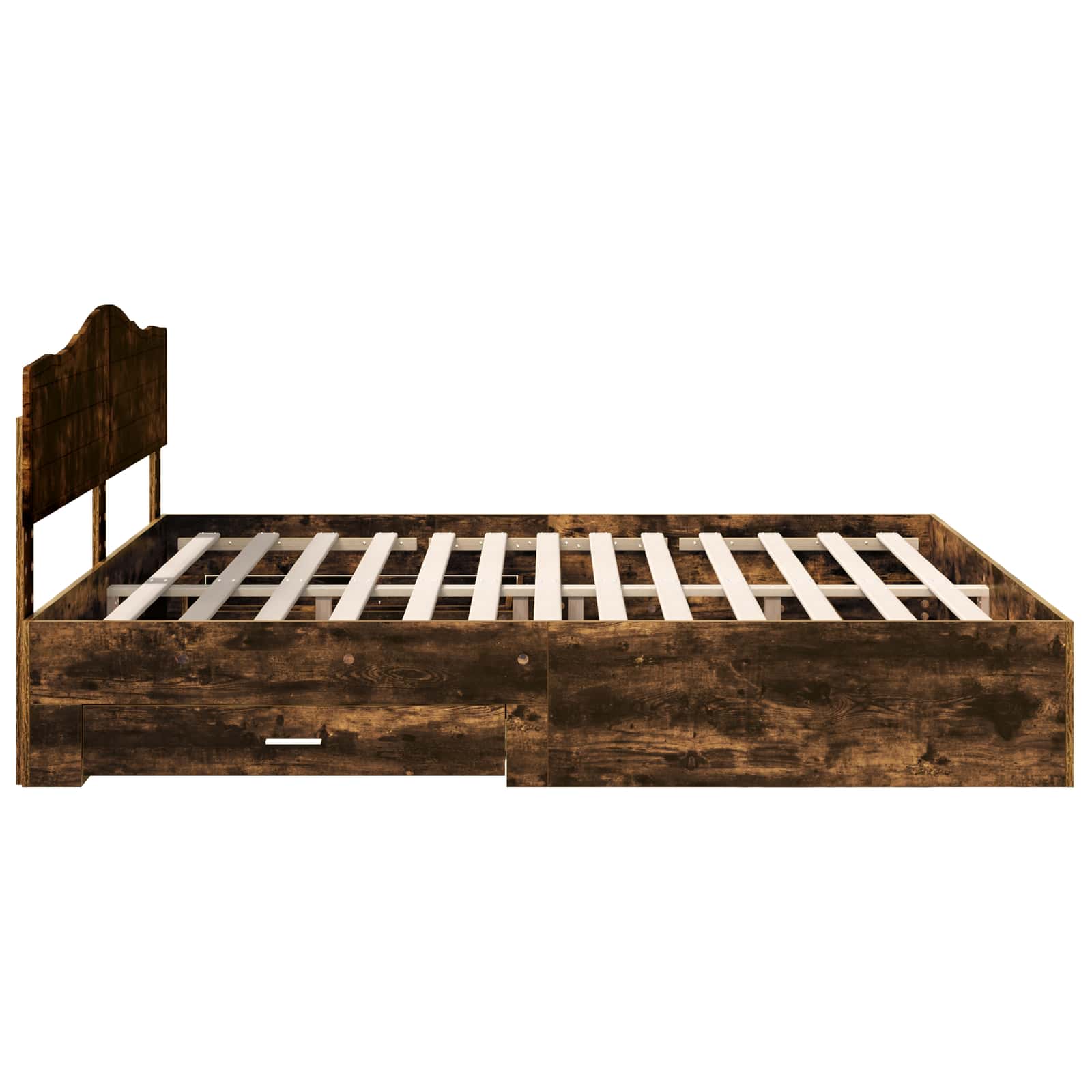 Bettrahmen Geräucherte Eiche 200 x 200 cm Holzwerkstoff