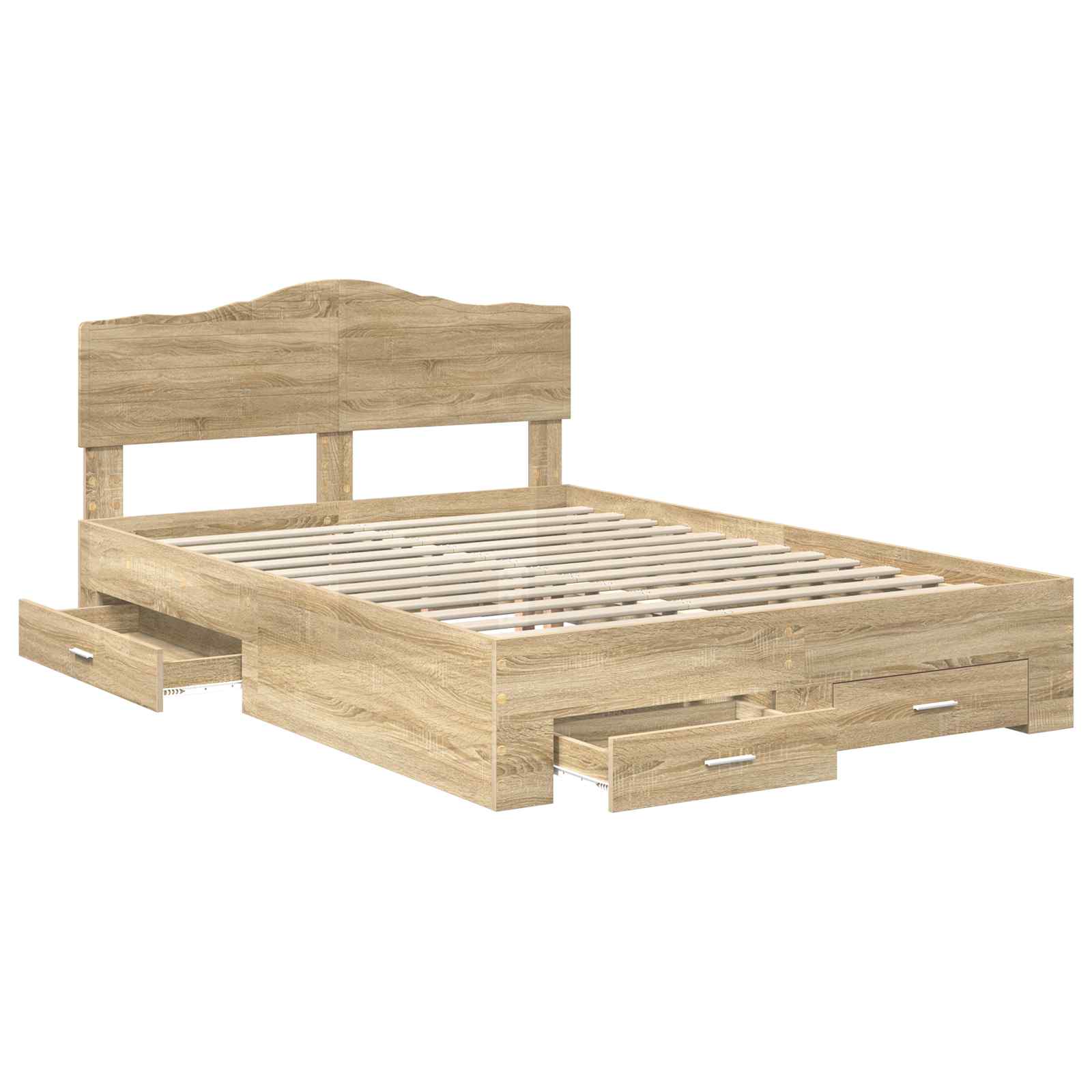 Bettrahmen mit Kopfteil Sonoma-Eiche 140 x 190 cm Holzwerkstoff