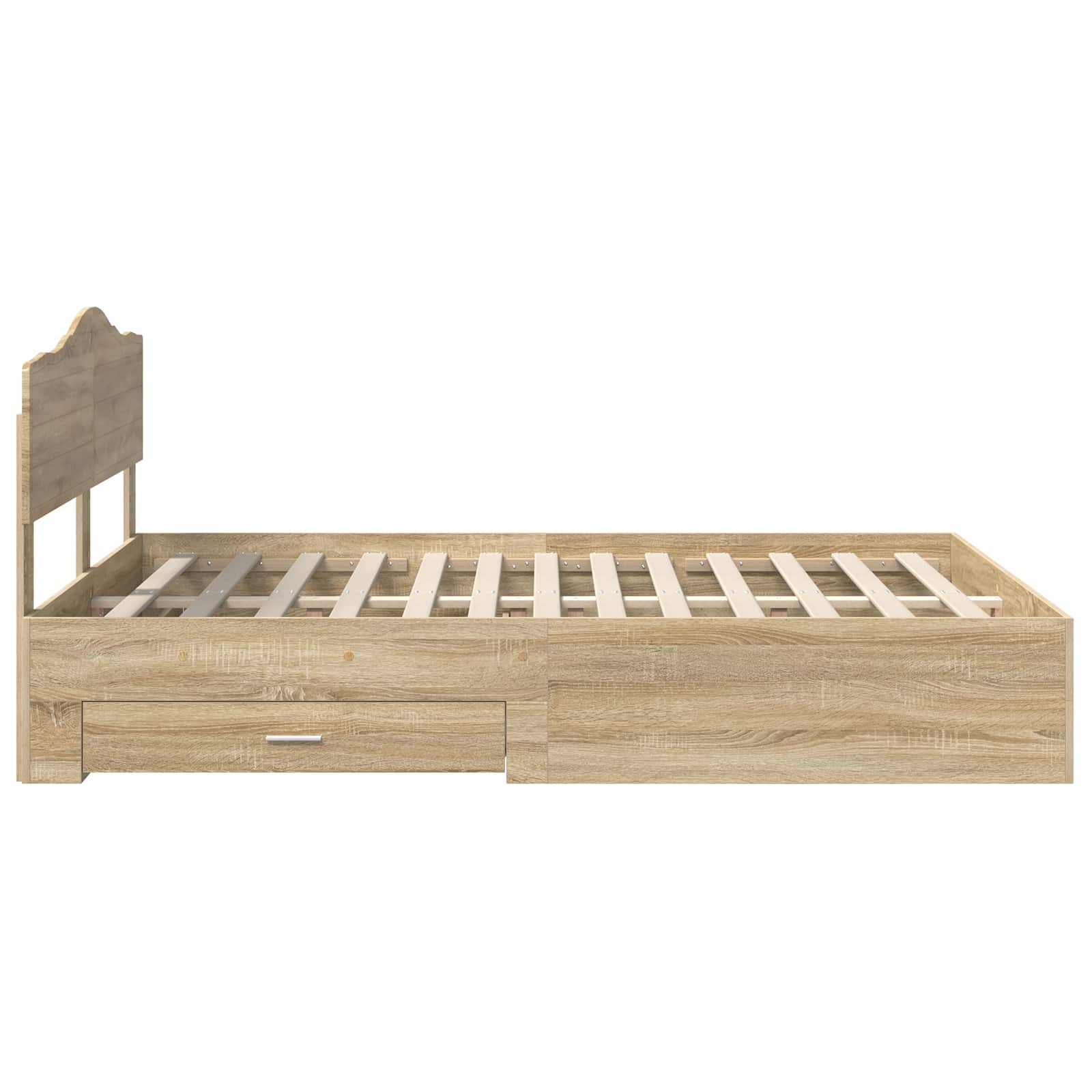 Bettrahmen mit Kopfteil Sonoma-Eiche 140 x 190 cm Holzwerkstoff