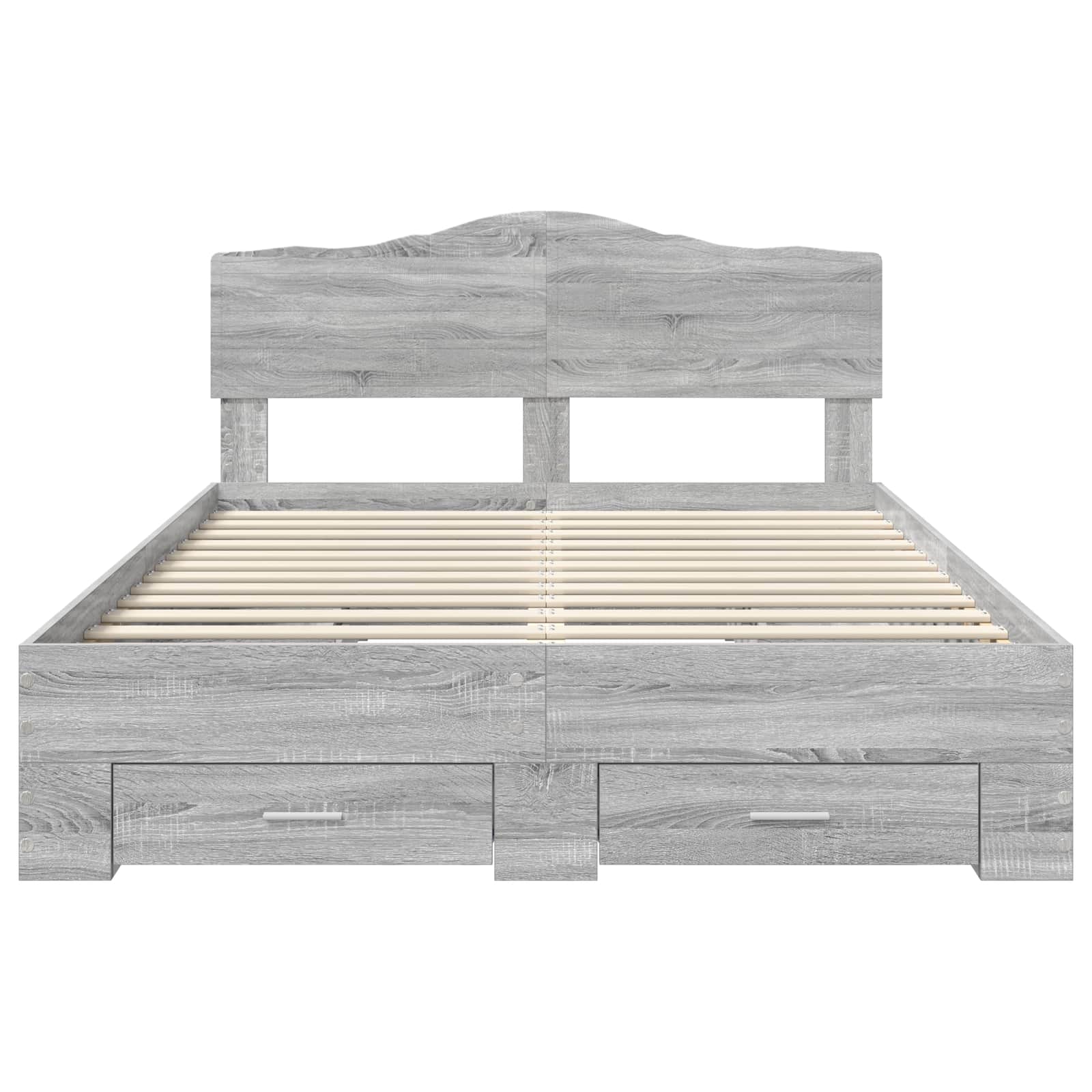 Bettrahmen Graues Sonoma 140 x 190 cm Holzwerkstoff