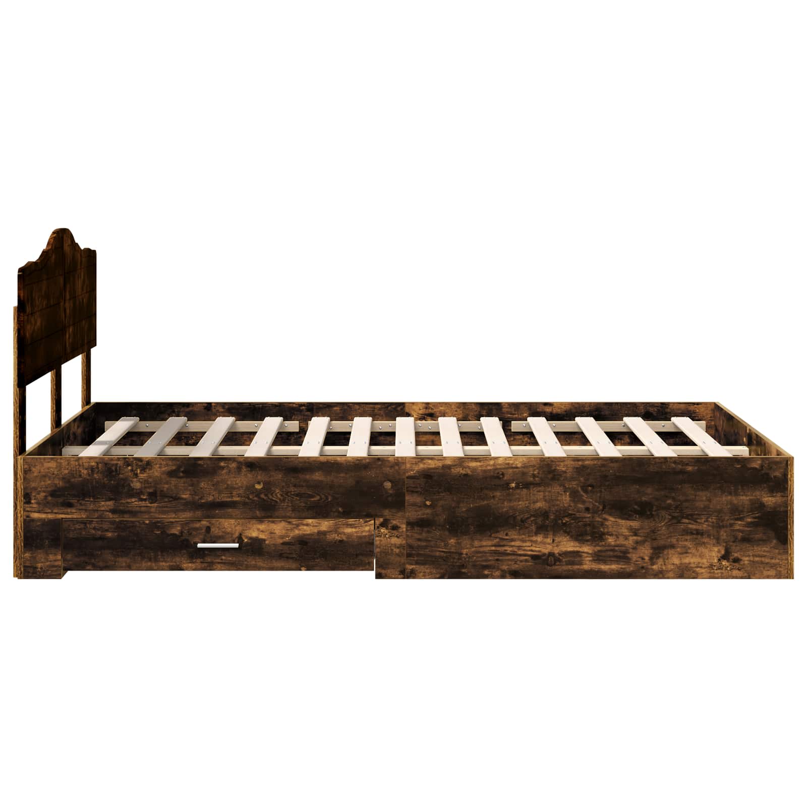 Bettrahmen Geräucherte Eiche 135 x 190 cm Holzwerkstoff