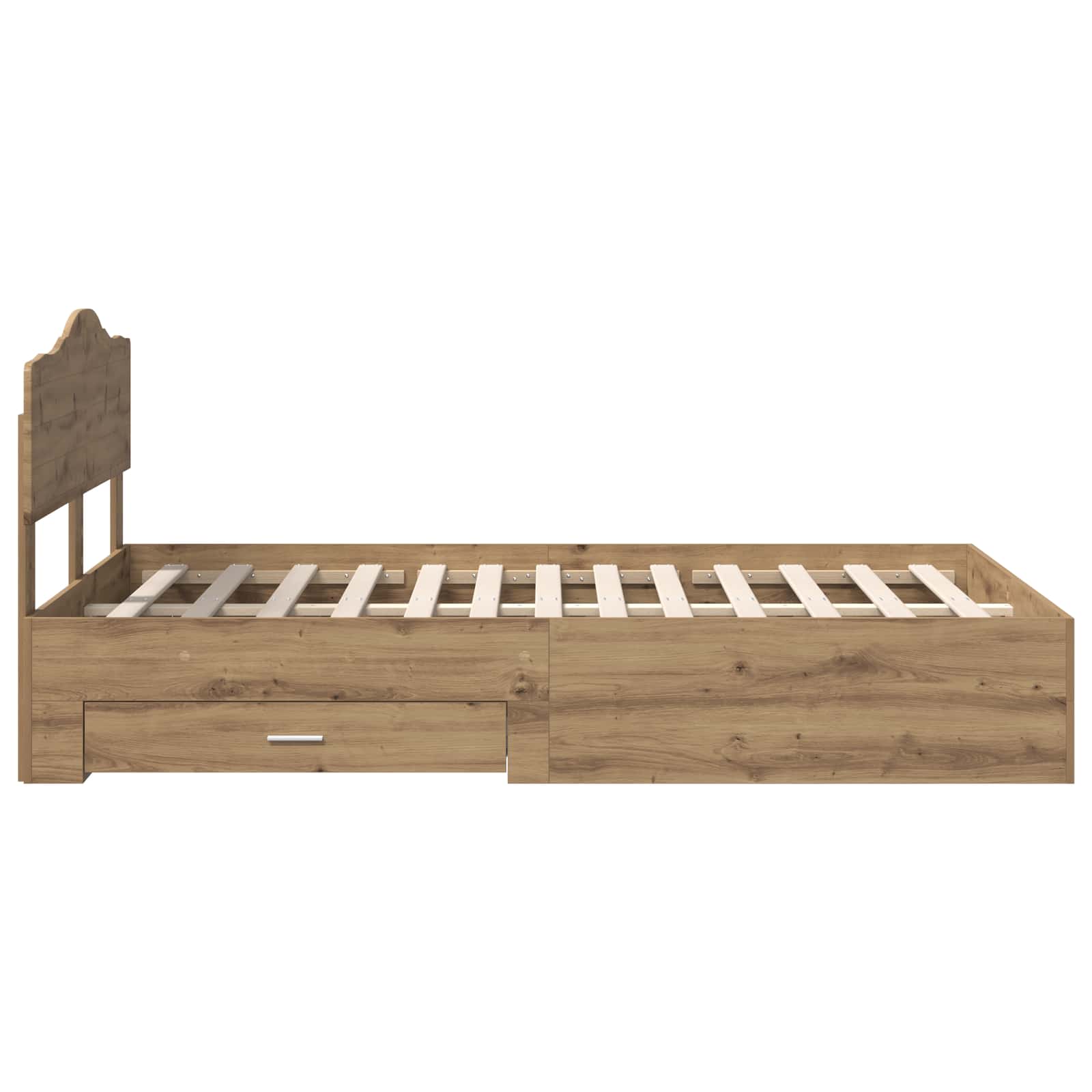 Bettrahmen Artisan-Eiche 120 x 190 cm Holzwerkstoff