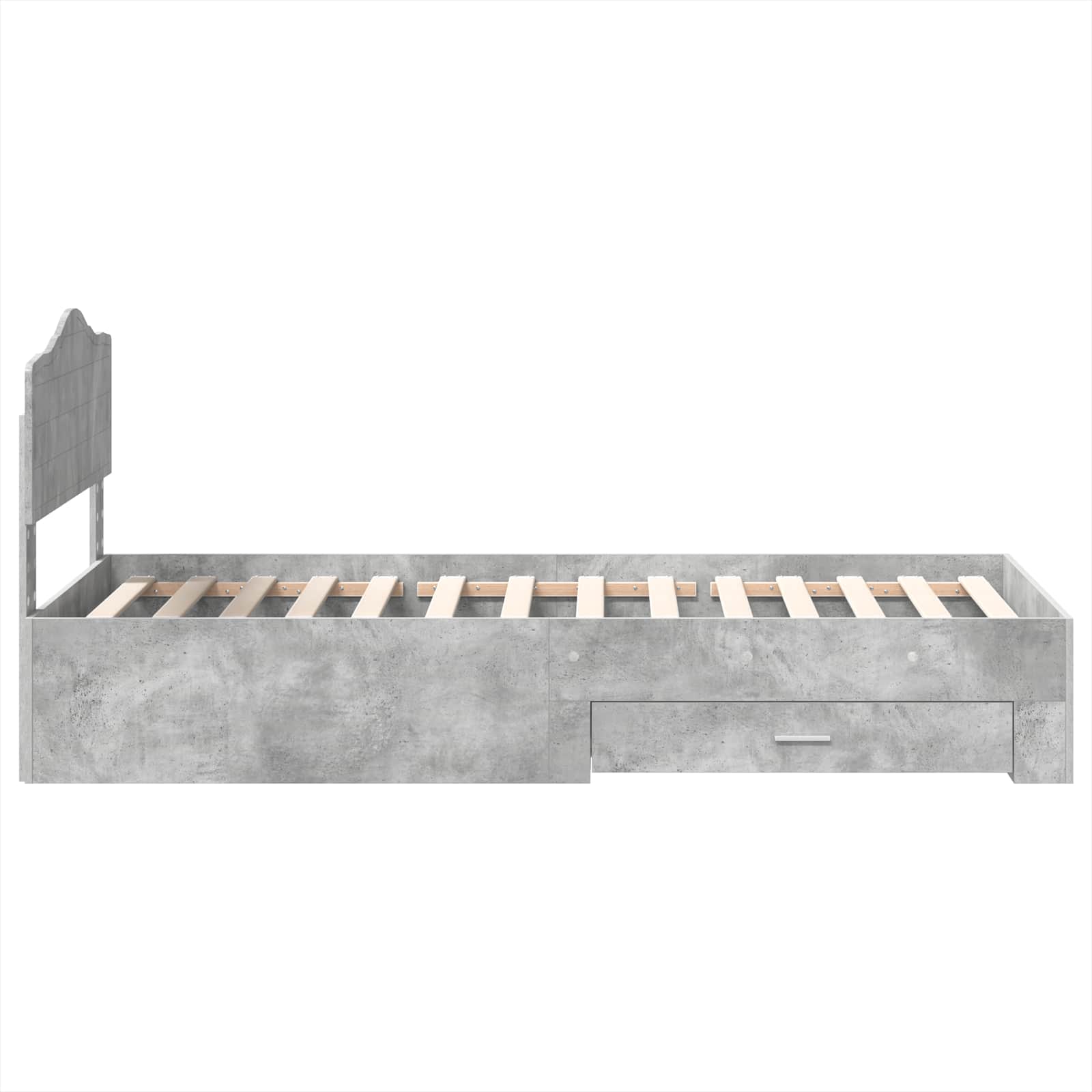 Bettrahmen mit Kopfteil Beton Grau 100 x 200 cm Holzwerkstoff