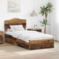 Bettrahmen mit Kopfteil Altholz 100 x 200 cm Holzwerkstoff