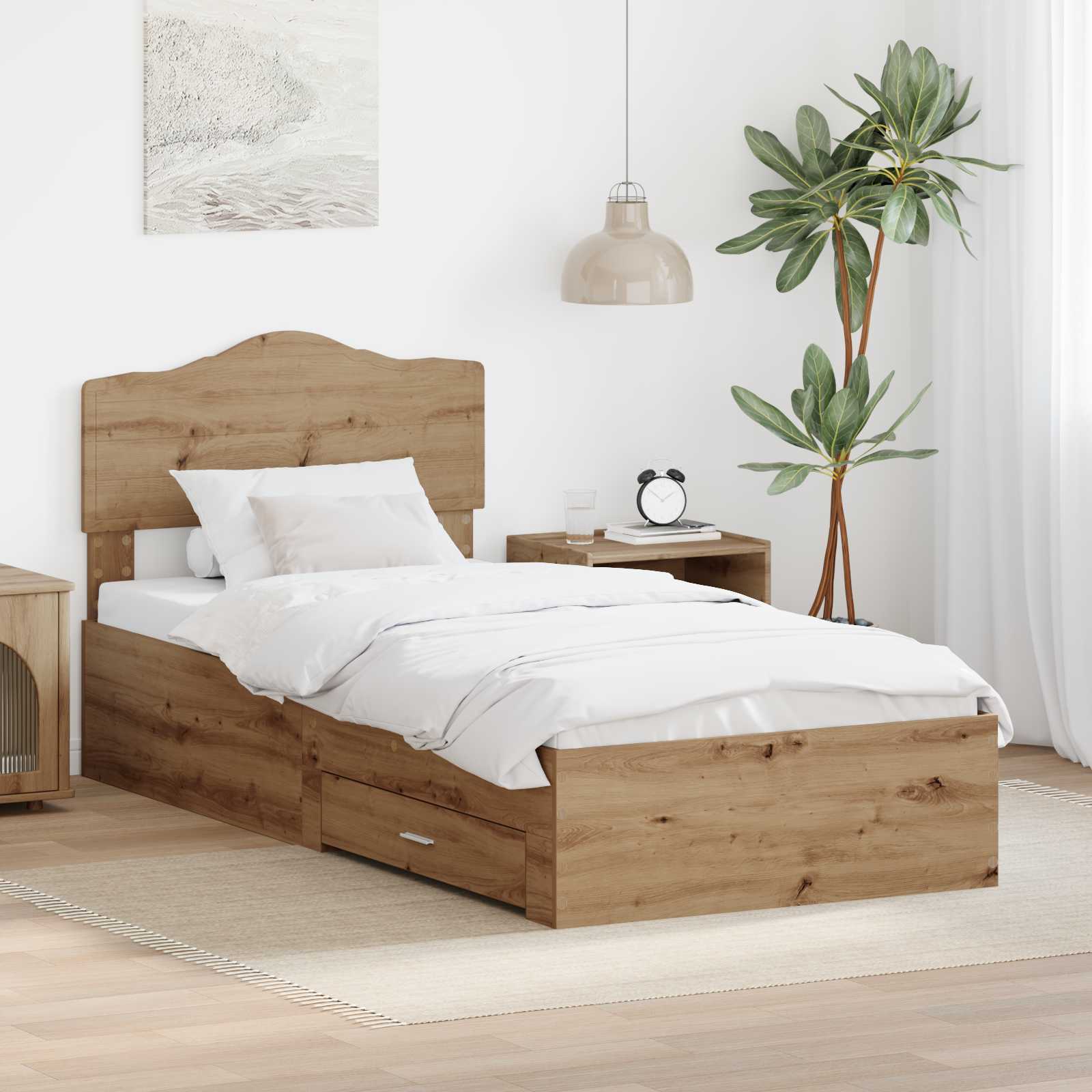 Bettrahmen Artisan-Eiche 100 x 200 cm Holzwerkstoff