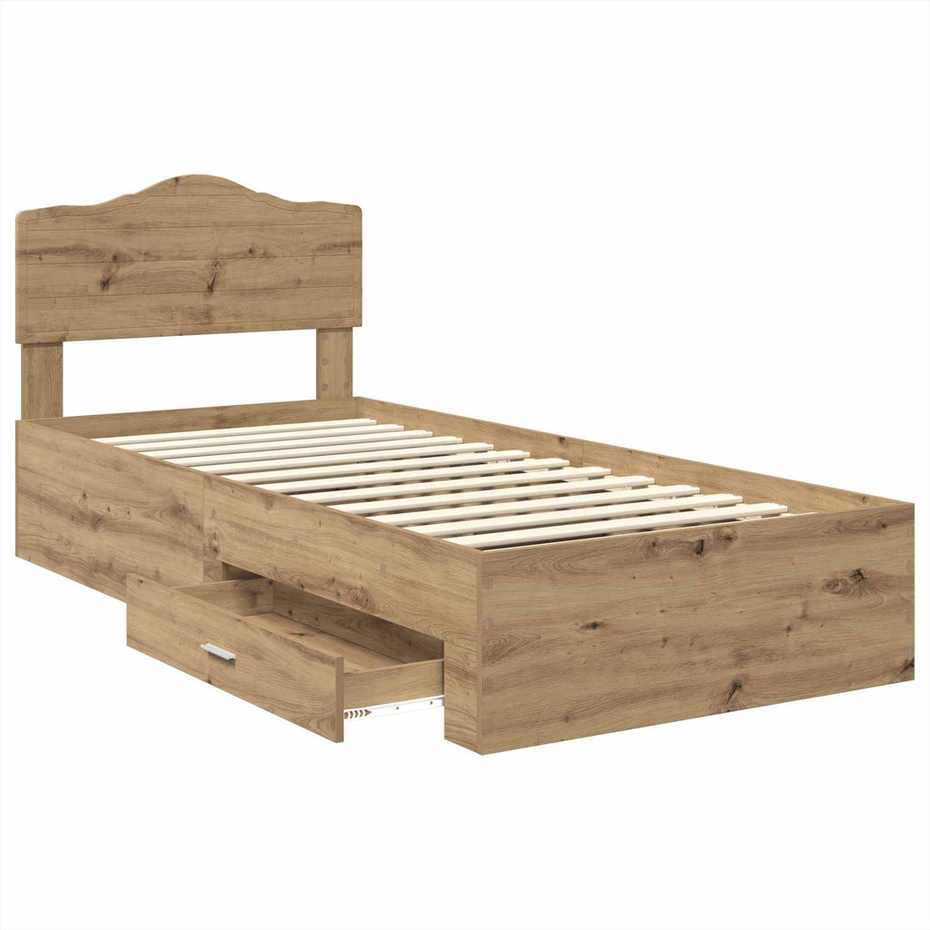 Bettrahmen Artisan-Eiche 100 x 200 cm Holzwerkstoff