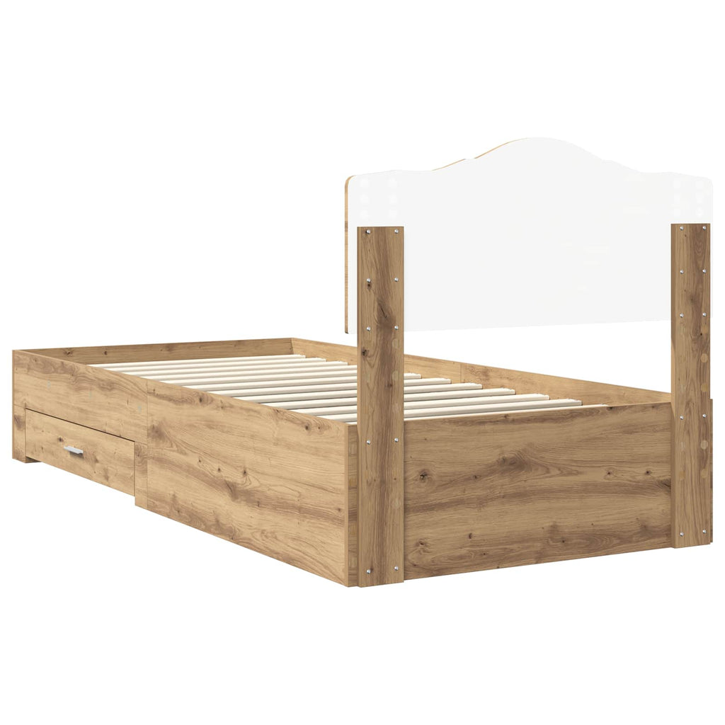 Bettrahmen Artisan-Eiche 100 x 200 cm Holzwerkstoff