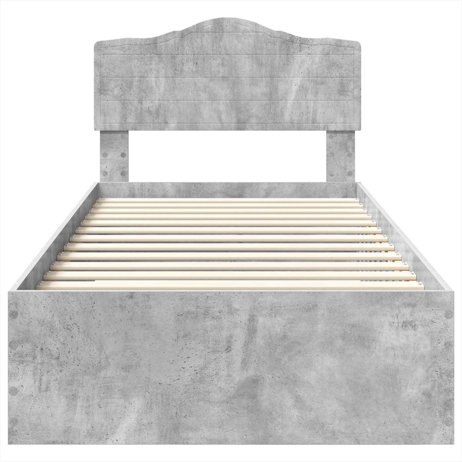 Bettrahmen mit Kopfteil Beton Grau 90 x 200 cm Holzwerkstoff