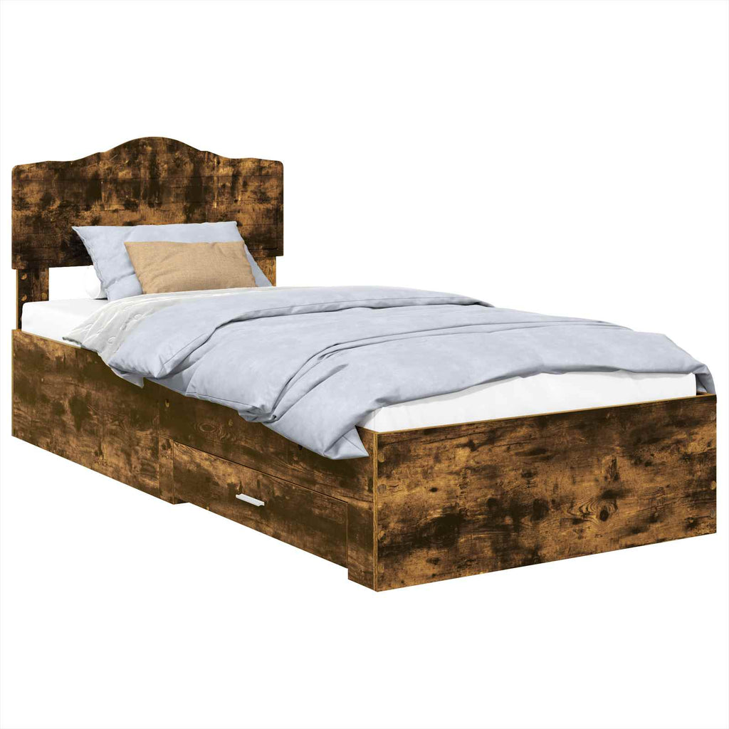 Bettrahmen Geräucherte Eiche 70 x 190 cm Holzwerkstoff