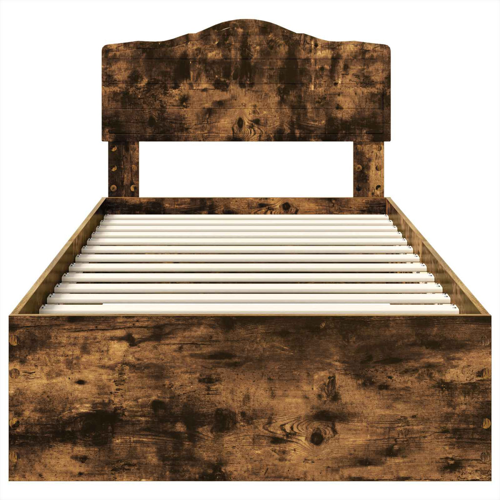 Bettrahmen Geräucherte Eiche 70 x 190 cm Holzwerkstoff